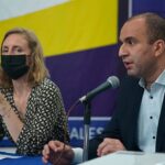 The executive secretary of the National Human Rights Council, Larry Devoe and the coordinator in Venezuela of the Oacnudh, Helene Devaux. Photo courtesy of Ultimas Noticias.