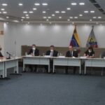 Venezuelan electoral authorities meet with Carter Center delegates in preparation for 21N regional elections. Photo courtesy of Twitter / @cneesvzla.