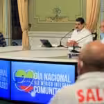 Venezuelan President Nicolas Maduro during a working meeting in the Miraflores Palace, Caracas on Friday, October 8. Photo courtesy of Presidential Press.