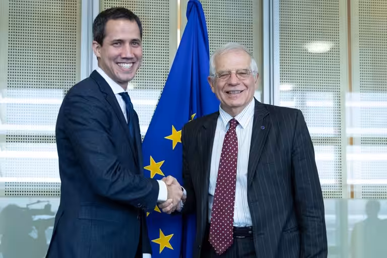 Josep Borrell meeting former Venezuelan deputy Juan Guaido. File photo.