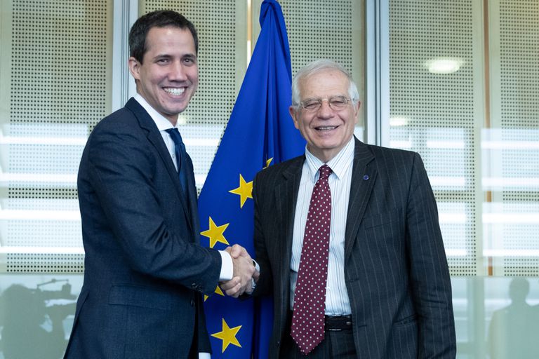 Josep Borrell meeting former Venezuelan deputy Juan Guaido. File photo.
