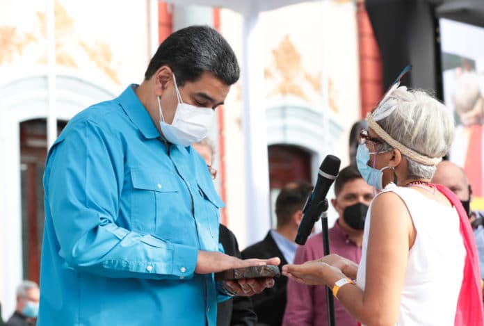Venezuelan President Nicolas Maduro during a ceremony to honour the Indigenous Resistance Day this Tuesday, October 12, 2021. Photo courtesy of Presidential Press.