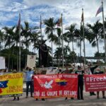 US activists in solidarity with Venezuelan kidnapped diplomat Alex Saab, protesting in Miami, Florida on Sunday, October 24. Photo courtesy of Twitter / @BarGab10.