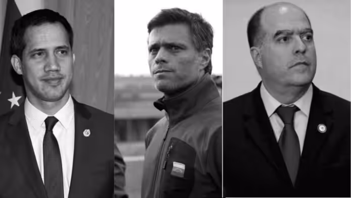 Former deputy Guaido (left), Leopoldo Lopez (center) and Julio Borges (right). File photo courtesy of RedRadioVE.