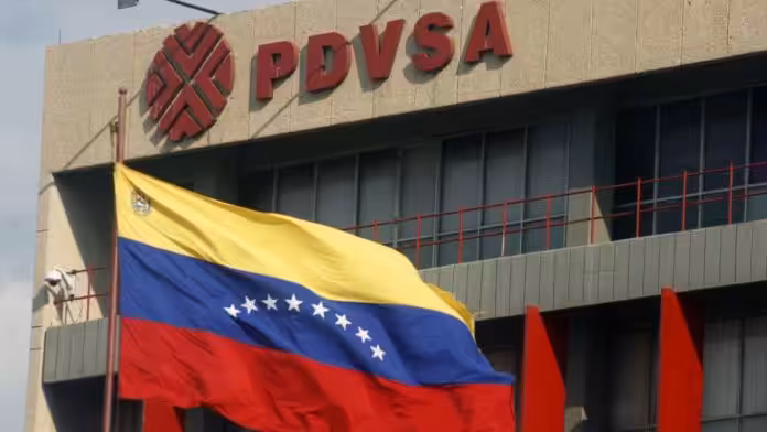 PDVSA building with a Venezuelan flag. File photo.
