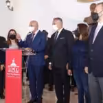 Venezuelan MP, from Chavismo and opposition in a press conference this Wednesday, October 20. Photo courtesy of Wilmer Errades, Últimas Noticias.