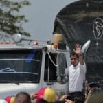 Former deputy Guaido in Cucuta when he—with the help of Colombian president Ivan Duque— tried in February 2019 to force the entry of alleged humanitarian aid in 3 trucks that latter was disclosed carried materials used by rioters in Venezuela. File photo.