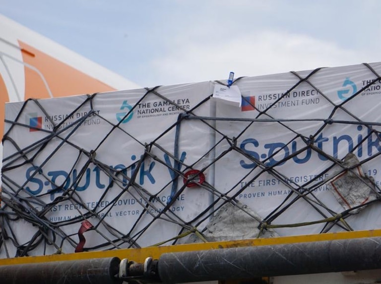 Russian Sputnik-V vaccines arriving to Venezuela. File photo.