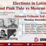 Flyer for Orinoco Tribune's third anniversary panel on Latin American elections. Photo by Orinoco Tribune.