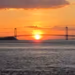 Sunset over the Angostura bridge over the Orinoco river in the South of Venezuela. File photo.