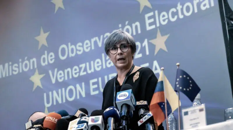 MEP Isabel Santos, head of the EU EOM to Venezuela presenting its preliminary report.