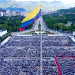 Aerial view of the Caracas Military Academy with more than 12 thousand youth musicians from El Sistema in an attempt to break a Guinness World Record. Photo by Twitter / @FreddyBernal.