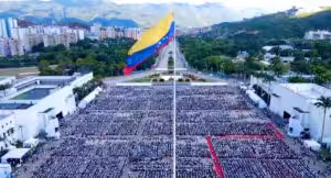 Aerial view of the Caracas Military Academy with more than 12 thousand youth musicians from El Sistema in an attempt to break a Guinness World Record. Photo by Twitter / @FreddyBernal.