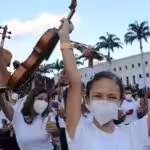 More than 12 thousand musicians from Venezuela's El Sistema while breaking the world record for the biggest performing orchestra. File photo.