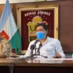 PSUV governor Asdrubal Chavez in a press conference announcing his resignation after the messi electoral situation in the state. Photo by Impacto Venezuela.