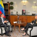 Minister of Foreign Affairs Felix Plasencia during an interview for RT. Photo: VTV.