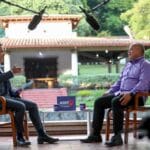 PSUV deputy Diosdado Cabello being interviewed by Ernesto Villegas in his TV show "Aqui con Ernesto VIllegas". Photo by Aqui con Ernesto Villegas.