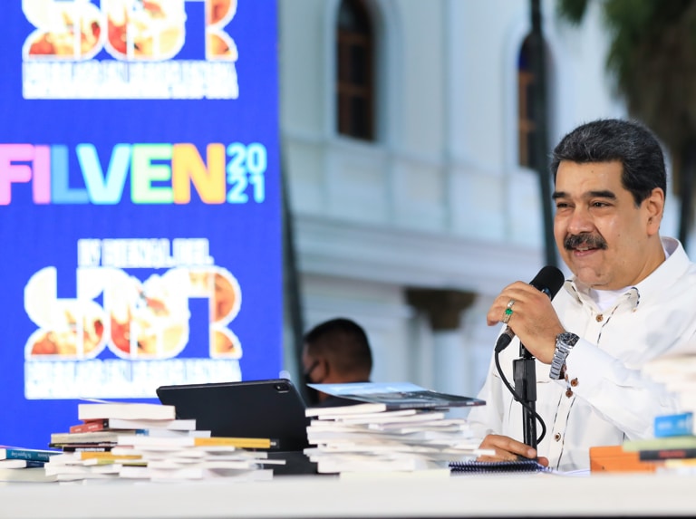 President Nicolas Maduro during FIlven 2021 inaugural ceremony. Photo courtesy of Prensa Presidencial.