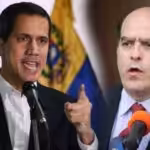 Former deputy Guaido (left) and Julio Borges (right), both stars of the failed US led "regime change" operation against President Maduro. Photo courtesy of El Muro de la Fama.