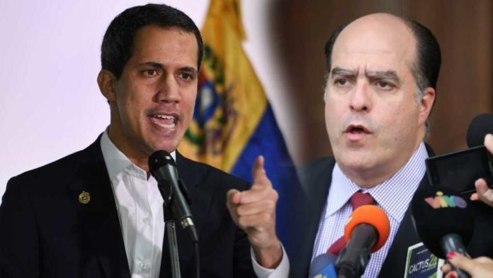 Former deputy Guaido (left) and Julio Borges (right), both stars of the failed US led "regime change" operation against President Maduro. Photo courtesy of El Muro de la Fama.