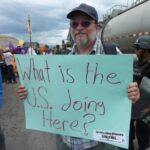Chuck Kaufman in Honduras outside of the U.S. Palmerola Air Base, 2011. File photo.