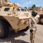 Some of the US military armored vehicles donated by the US to Colombia and deployed a few kilometers from the border with Venezuela. Photo by Twitter / #FuerzasMilCol.