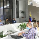 ice President Delcy Rodriguez chairing a working meeting of the anti COVID-19 task force in Venezuela on December 23, 2021. Photo by Twitter / @ViceVenezuela.