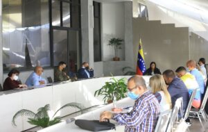 ice President Delcy Rodriguez chairing a working meeting of the anti COVID-19 task force in Venezuela on December 23, 2021. Photo by Twitter / @ViceVenezuela.