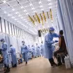 Venezuelans being vaccinated in a vaccination facility in the Alba Caracas Hotel. File photo.