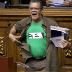 Earle Herrera as deputy during a heated speech in the National Assembly under the control of extreme right politicians defending Chavismo. File photo.