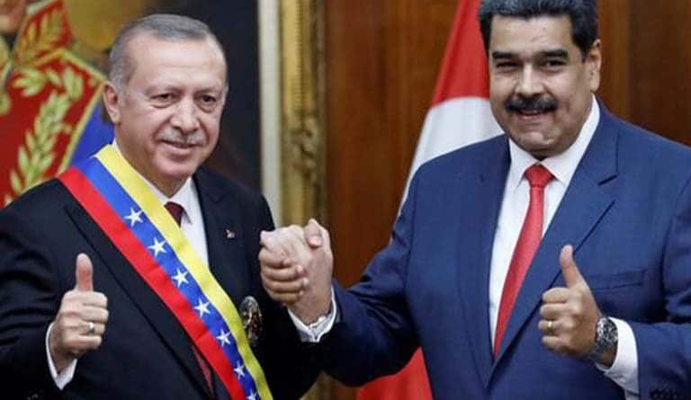 Turkish president Recep Tayyip Erdogan (left) and Venezuelan president Nicolas Maduro in the Miraflores palace during an Erdogan's official visit. File photo.