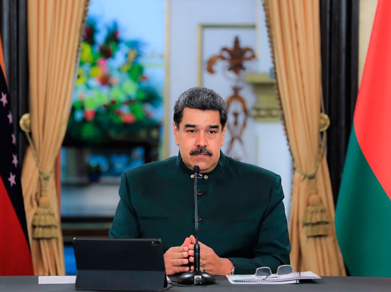 President Nicolas Maduro during a public ceremony at the Miraflores Palace in Caracas. Photo by Prensa Presidencial.