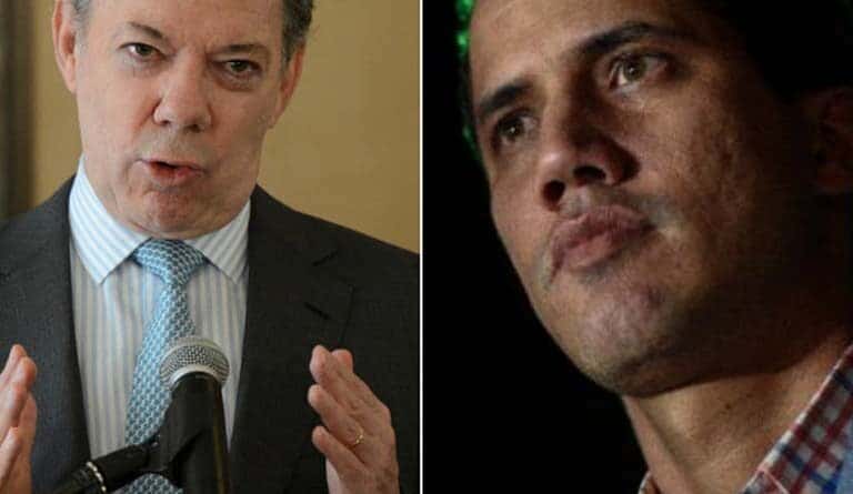 Featured image: Former Colombian president Juan Manuel Santos (left) and former deputy Guaidó (right). Photo by Ultimas Noticias.