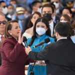 Xiomara Castro the new president of Honduras during her swear in ceremony. Photo: AFP / Luis Acosta.