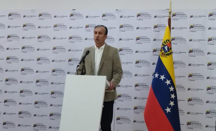 Venezuelan Minister for Petroleum, Tareck El Aissami in press conference. Photo: PDVSA