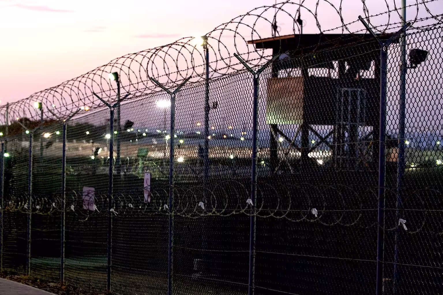 The guard tower at Guantánamo Bay Detention Camp Delta in Cuba, 2010. Photo: Joint Task Force Guantánamo/Flickr