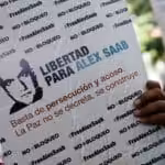A sign from a street protest demanding freedom for Alex Saab. Photo: Últimas Noticias