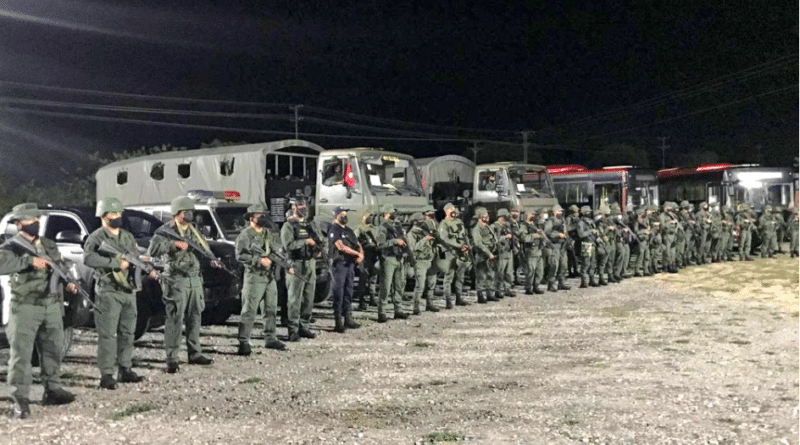 FANB mobilization as part of the 2022 Bolivarian Shield Operation. Photo: Twitter / @dhernandezlarez