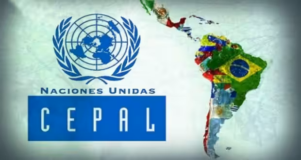 Photo composition with a Latin American map and the ECLAC logo. Credit: La Voce d'Italia.