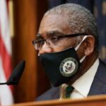 US Congressman Gregory W. Meeks wearing a face mask. File photo.