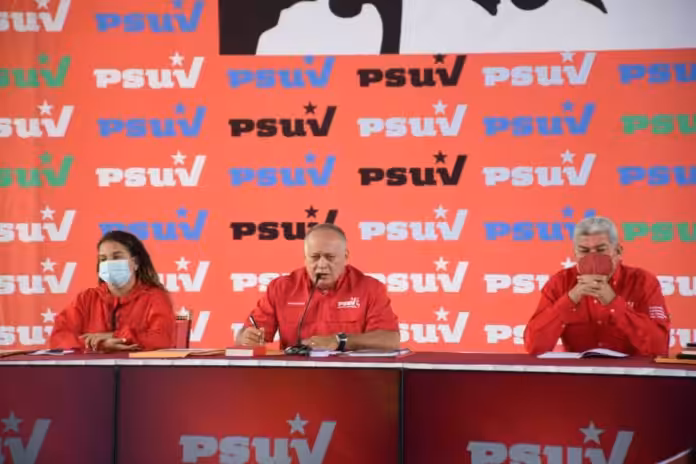 PSUV Vice President, Diosdado Cabello during the weekly party press conference. Photo: VTV.