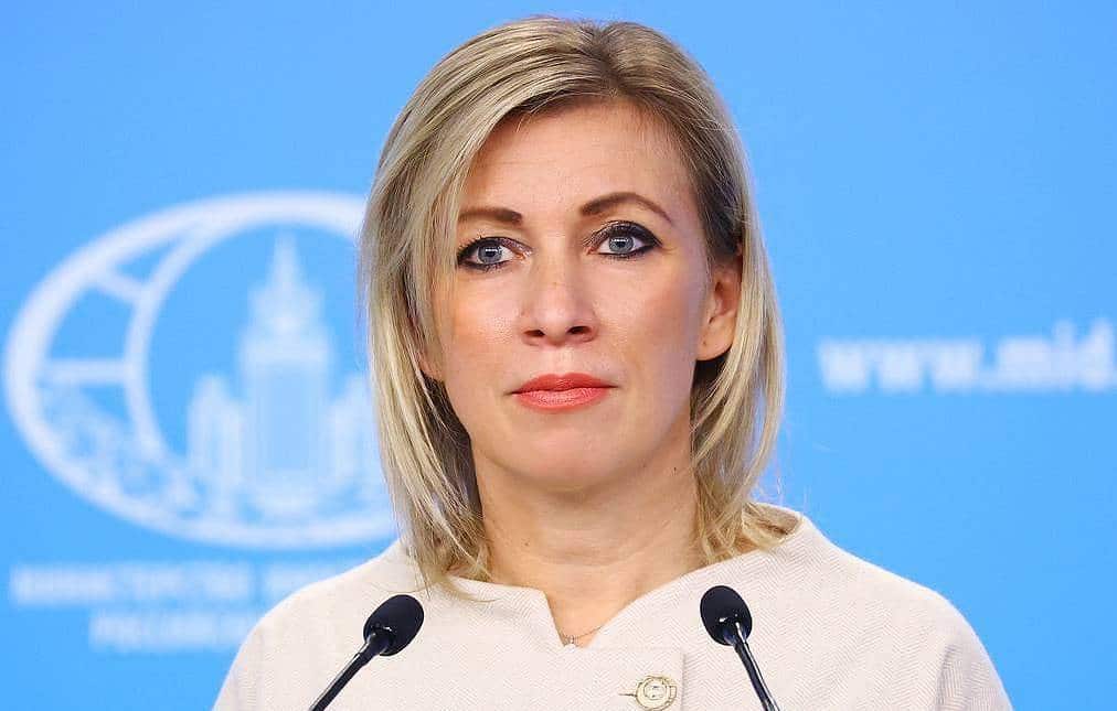 Featured image: Russian Foreign Ministry Spokeswoman Maria Zakharova denounced Ukraine's president for his claim that Donbas residents had fired on themselves. Photo: Russian Foreign Ministry's press service/TASS.