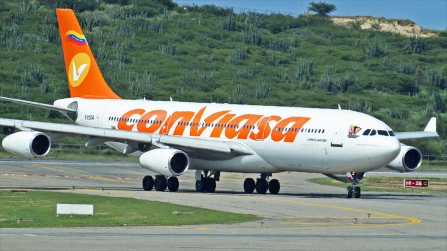 An Airbus 300 belonging to the Venezuelan airline Conviasa. Photo: HispanTV.
