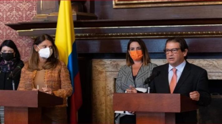 Press conference between the Colombian Foreign Ministry and FAO in Colombia, on February 1, 2022. Photo: AFP.