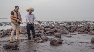 President Pedro Castillo visited the area affected by the recent Repsol oil spill in Peru.