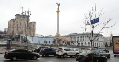 Scene in Independence Square of Kiev, Ukraine, on February 24, 2022. Photo: Xinhua