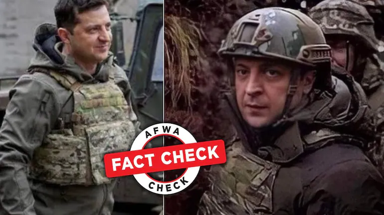 Images showing Ukrainian President Volodymyr Zelensky dressed in military uniform, December 6, 2021. Photo: India Today