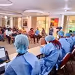 Healthcare personnel during a press conference in Caracas. Photo: Twitter / @PresidencialVen.