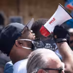 Terrence Floyd, George Floyd's brother speaks at his brother's memorial at Chicago Ave and E 38th St in Minneapolis, Minnesota. Photo: Lorie Shaull/Wikicommons