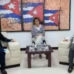 Syrian Ambassador to Cuba, Idris Mayya, and Cuban Communist Party Central Committee member Roberto Morales Ojeda met at the Syrian Embassy in Cuba. Photo: SANA